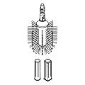 Grohe Ersatzbürstenkopf inklusive 2 Adapter für versch. Designs v.Ersatzbürsten, 104 mm, Farbe weiß Bild 2