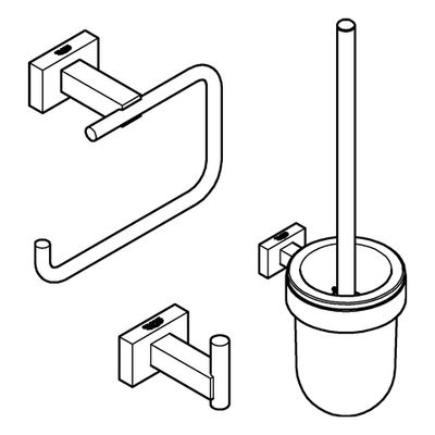 Grohe WC-Accessoire Set 3-in-1 Essentials Cube 40757_1, 135 mm, Farbe chrom Bild 4