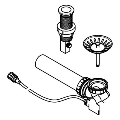 Grohe Zugstangen-Ablaufgarnitur 40986 Push-Exzenter, für Küchenspülen, Farbe silberfarben Bild 2