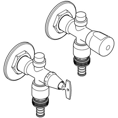 Grohe Aussenwandventil Bausatz Eurotec, mit Rohrbelüfter, DN 15, Farbe silberfarben Bild 4