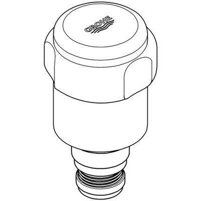 Grohe Oberteil, mit WAS-Griff, mit Rückflussverhinderer und Fettkammer, DN 10, Farbe silberfarben Bild 2