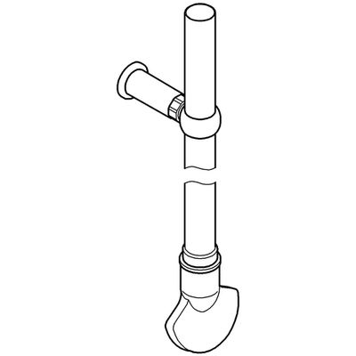Grohe Spülrohrgarnitur komplett für Hock-WC, zu WC-Drucksp.Rondo A.S, Länge: 850 mm, Farbe silberfarben Bild 3