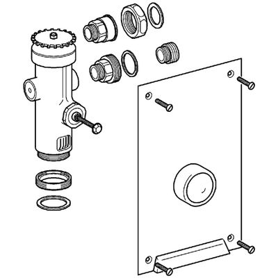 Grohe Austausch-WC-Druckspüler DAL 3/4" für WE mit Abdeckplatte mit Druckknopf verchromt, 125 x 280 mm, Farbe chrom Bild 4