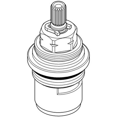 Grohe Keramik Oberteil 3/4", Drehwinkel 90°, Anschlag links Bild 2