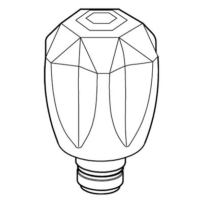 Grohe Oberteil 1/2" Brillant-Griff warm, Farbe silberfarben Bild 2