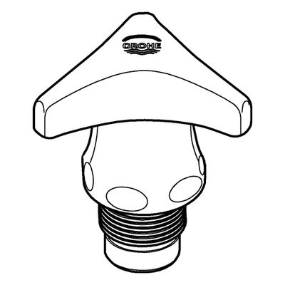 Grohe Oberteil 1/2", mit Trecorn-Griff warm, Farbe silberfarben Bild 3