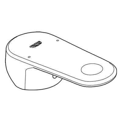 Grohe Hebel, für Einhand-Wannen- und Brausebatterie, Wandmontage, Farbe silberfarben Bild 2