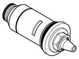 Grohe Thermoelement 3/4" Bimetall warm rechts, für Grohmix ab Baujahr 81, Farbe rot Bild 2