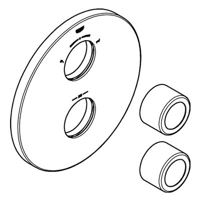 Grohe Rosette für Grotherm Thermostat-Set, Durchmesser verdeckte Befestigung, Fast-Fixation, 210 mm, Farbe silberfarben Bild 2