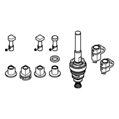 Grohe Umstellung, für UP-Einhandmischer Wanne, 25 mm, inklusiveUmstellknopf, Farbe silberfarben Bild 2