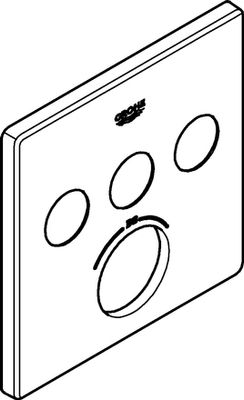 Grohe Rosette, für SmartControl UP-Thermostat eckig, mit 3 ASV, Farbe silberfarben Bild 2
