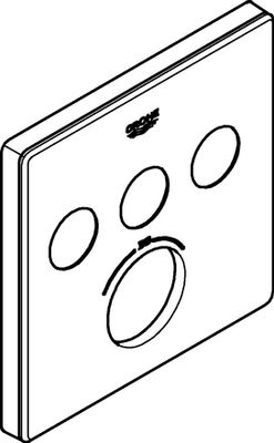 Grohe Rosette, für SmartControl UP-Thermostat, mit 3 Absperrventilen, eckig, Farbe weiß Bild 2
