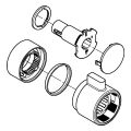 Grohe Absperrgriff, für Grohtherm Fertigmontagesets, Farbe silberfarben Bild 2