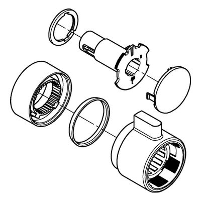 Grohe Absperrgriff, für Grohtherm Fertigmontagesets, Farbe silberfarben Bild 2