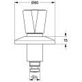 Grohe Oberteil, für Unterputz-Ventile Dreikantgriff blau / rot 1/2", DN 15, Farbe silberfarben Bild 2