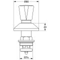 Grohe Oberteil 1 1/4", für Unterputz-Ventile Dreikantgriff blau / rot, Farbe silberfarben Bild 2