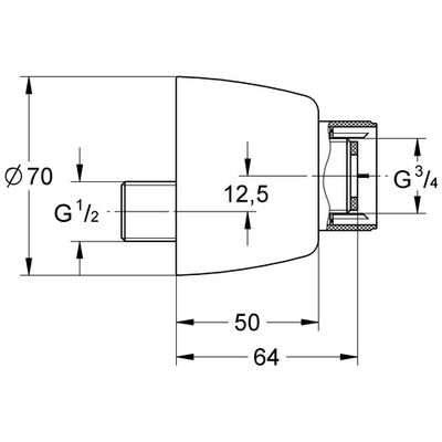 Grohe S-Anschluss absperrbar, Farbe chrom Bild 2
