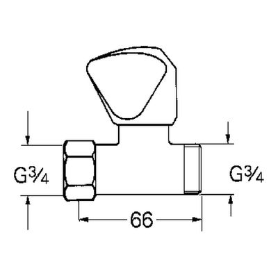 Grohe Absperrventil, für Thermostate 1/2", mit TDL-Griff Anschluss i / a 3/4" verchromt, 66 mm, Farbe chrom Bild 3