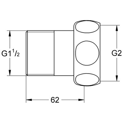 Grohe Anschluss gerade, 2" x 1 1/2", Farbe silberfarben Bild 2