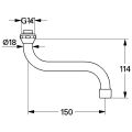 Grohe Rohrauslauf S-Form 150 mm 3/4" Bild 2