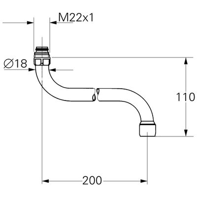 Grohe Rohrauslauf S-Form 200 mm Costa Bild 3