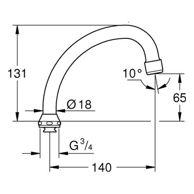 Grohe Rohrauslauf HU-Form 140 mm 3/4" Bild 3