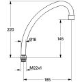 Grohe Rohrauslauf HU-Form 185 mm Costa Bild 2