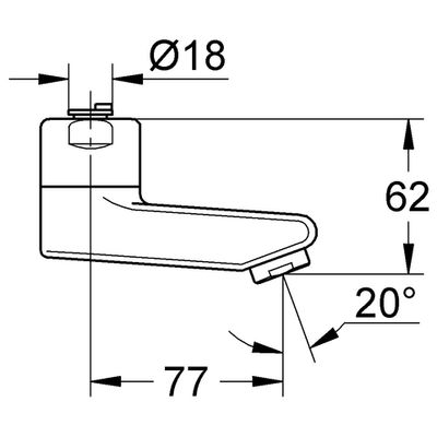 Grohe Auslauf Ausladung 75 mm, Farbe silberfarben Bild 2