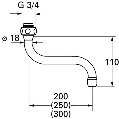 Grohe Rohrauslauf S-Form 200 mm 3/4" Bild 3