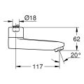 Grohe Gussauslauf Ausladung 115 mm, Farbe silberfarben Bild 2