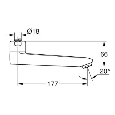 Grohe Auslauf Ausladung 175 mm, Farbe silberfarben Bild 2
