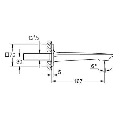 Grohe Wanneneinlauf Allure 13264_1 DN 20 Wandmontage cool sunrise gebürstet, 167 mm, Farbe cool sunrise Bild 3