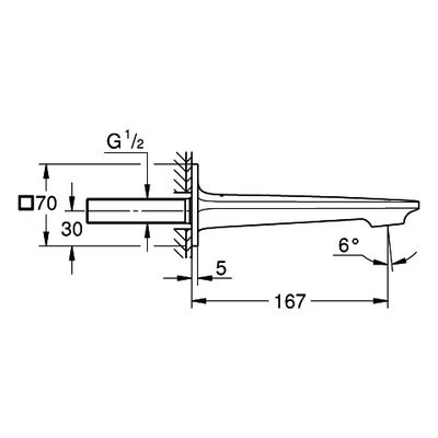 Grohe Wanneneinlauf Allure 13264_1 Wandmontage satin steel, DN 20, Farbe Edelstahl-Optik (silber) Bild 3