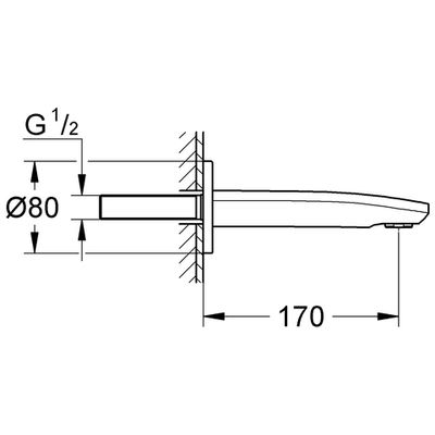 Grohe Wanneneinlauf Eurostyle C 13276_2 Ausladung 170 mm, 70 x 170 mm, Farbe chrom Bild 3