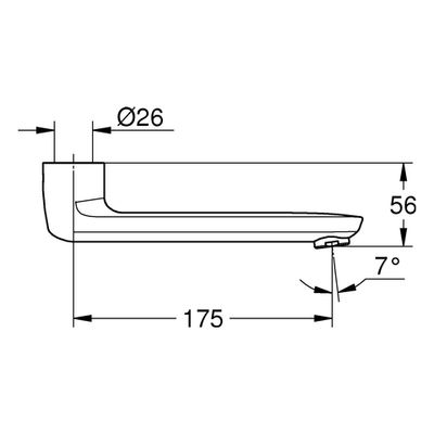 Grohe Gussauslauf 13380 Länge 175 mm, Farbe silberfarben Bild 2