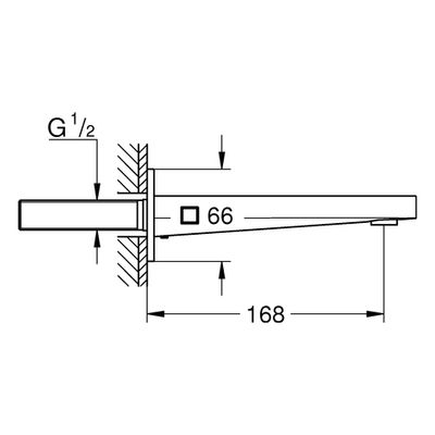 Grohe Wanneneinlauf Plus 13404_3 Ausladung hard graphite gebürstet, 168 mm, Farbe hard graphite Bild 3