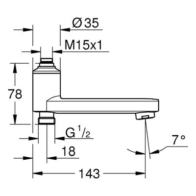 Grohe Schwenkauslauf 13450 integrierte Umstellung, 143 mm, Farbe silberfarben Bild 3