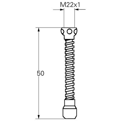 Grohe Schlauchauslauf, mit Innengewinde M22 x 1, mit Mousseur, Länge 150 mm, Farbe silberfarben Bild 3