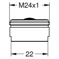 Grohe Mousseur, mit Aussengewinde M, Durchflusskl.C, 30 l/min bei 3 bar, 24 x 1 mm, Farbe silberfarben Bild 2