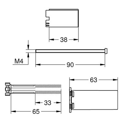 Grohe Verlängerungsset 25 mm, für Fertigset SmartControl, für Rapido SmartBox, Farbe silberfarben Bild 2