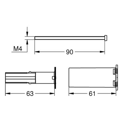 Grohe Verlängerung, für Thermostat-Fertigset, für Rapido SmartBox 25 mm, Farbe silberfarben Bild 2