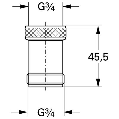Grohe Doppel-Rückflussverhinderer 3/4", für Badarmaturen, Farbe silberfarben Bild 2