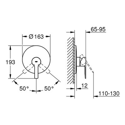 Grohe Einhand-Brausebatterie Lineare 19296_1 Fertigmontageset, 70 x 200 mm, Farbe supersteel Bild 3