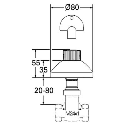 Grohe Farbset für Unterputz-Ventil 20 - 80 mm mit Steckschlüssel verchromt, 55 mm, Farbe chrom Bild 3