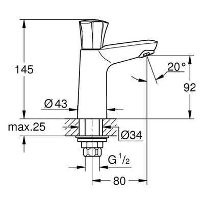 Grohe Standventil Costa 20186_1, DN 15, Farbe chrom Bild 3
