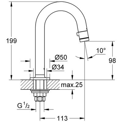 Grohe Universal Waschtisch-Standventil C-Auslauf, Farbe chrom Bild 3