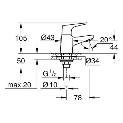 Grohe Standventil BauFlow, Farbe chrom Bild 3