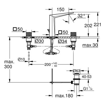 Grohe 3-L-WT-Batt. Allure Bril. PC 20670 Kubusbetaetigung Raendel, Farbe chrom Bild 3