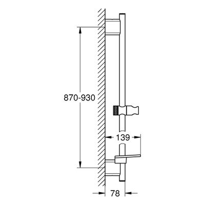 Grohe Brausestange Rainsh. SmartActive 22125 900 mm Ablage, Farbe phantom black Bild 3