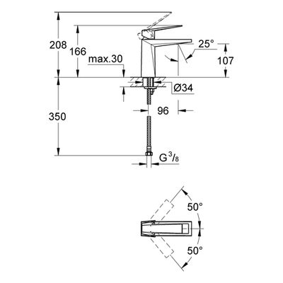 Grohe EH-WT-Batterie Allure Brilliant 23033 glatter Körper, Farbe supersteel Bild 3